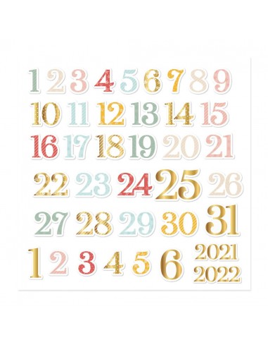 Chipboard números calendario de adviento