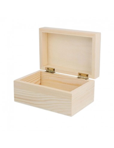Caja madera de pino macizo y chapa rectangular